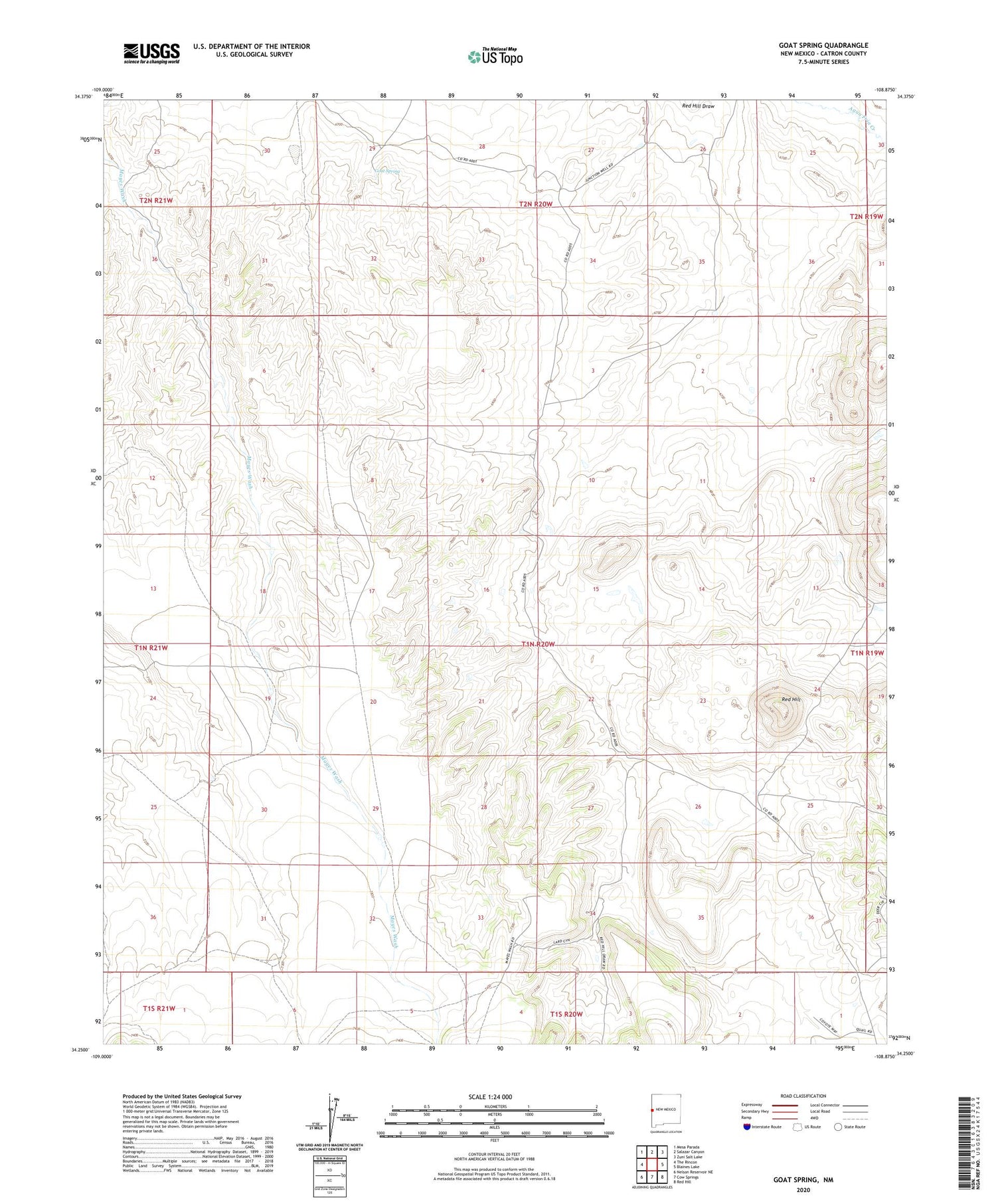 Goat Spring New Mexico US Topo Map Image