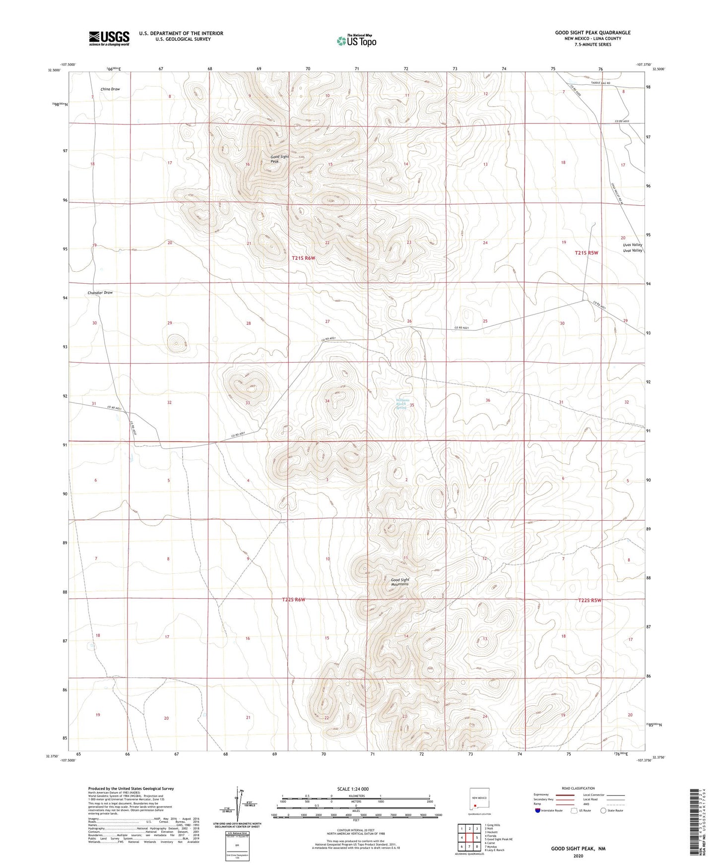 Good Sight Peak New Mexico US Topo Map Image