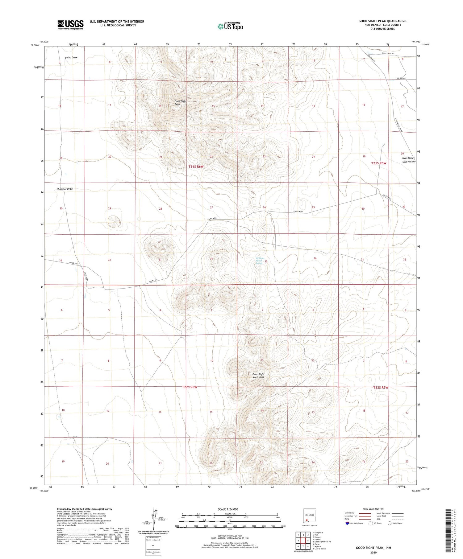 Good Sight Peak New Mexico US Topo Map Image