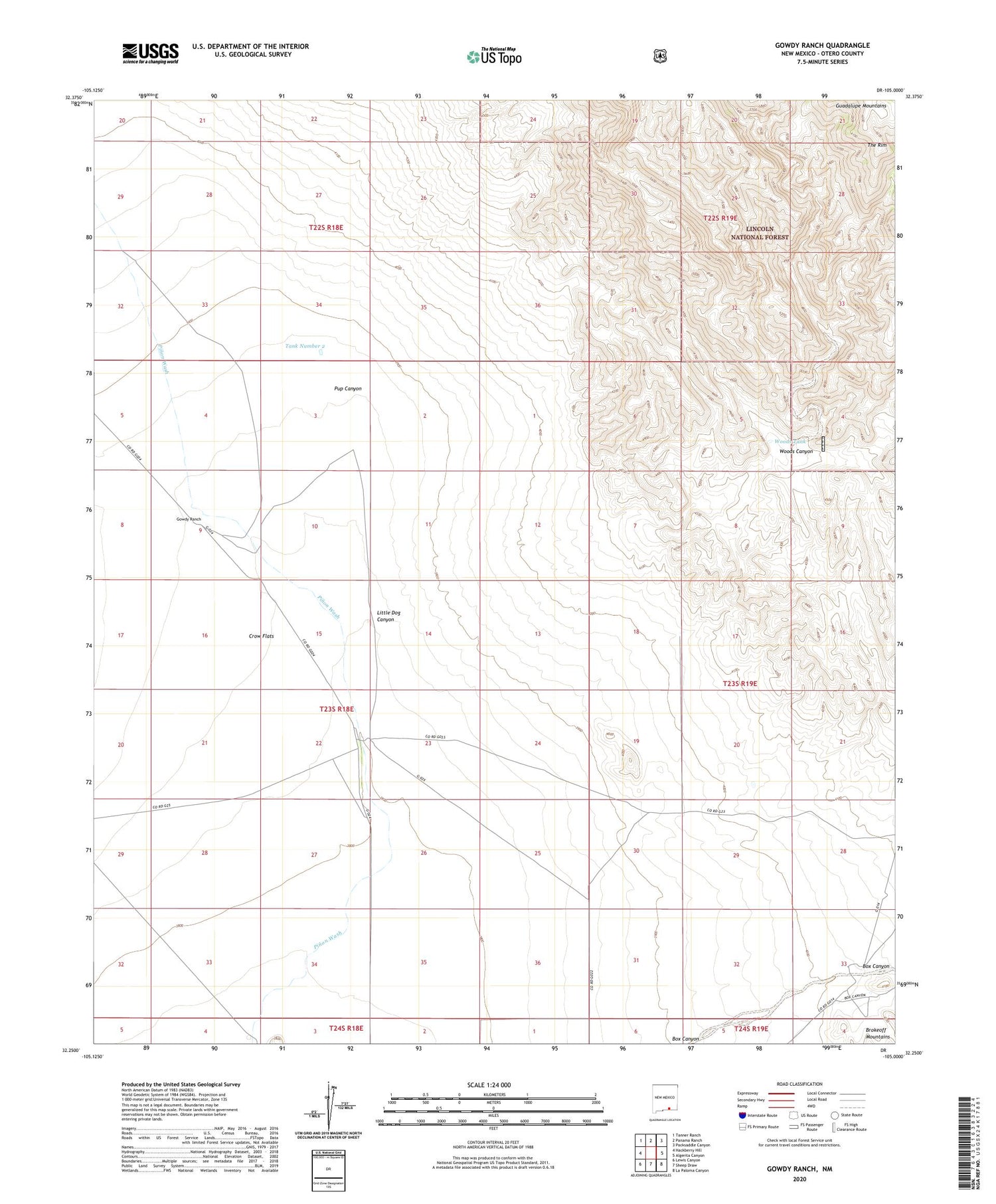 Gowdy Ranch New Mexico US Topo Map Image