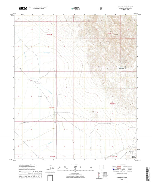 Gowdy Ranch New Mexico US Topo Map Image
