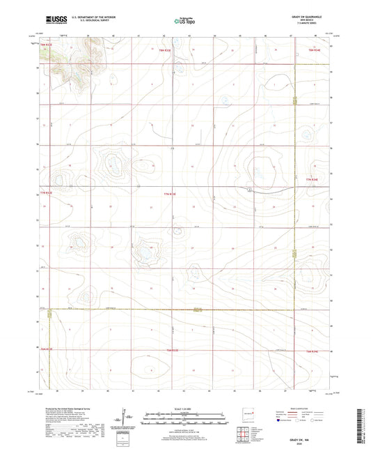Grady SW New Mexico US Topo Map Image