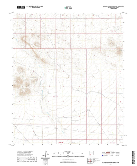 Grandmother Mountain East New Mexico US Topo Map Image