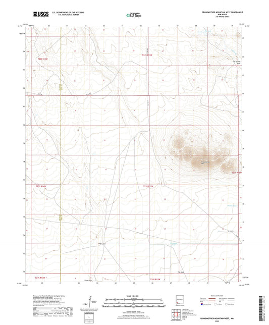Grandmother Mountain West New Mexico US Topo Map Image