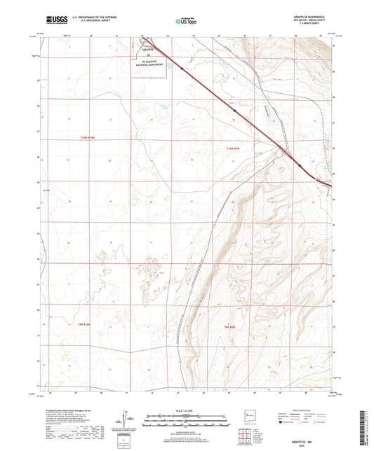 Grants SE New Mexico US Topo Map Image