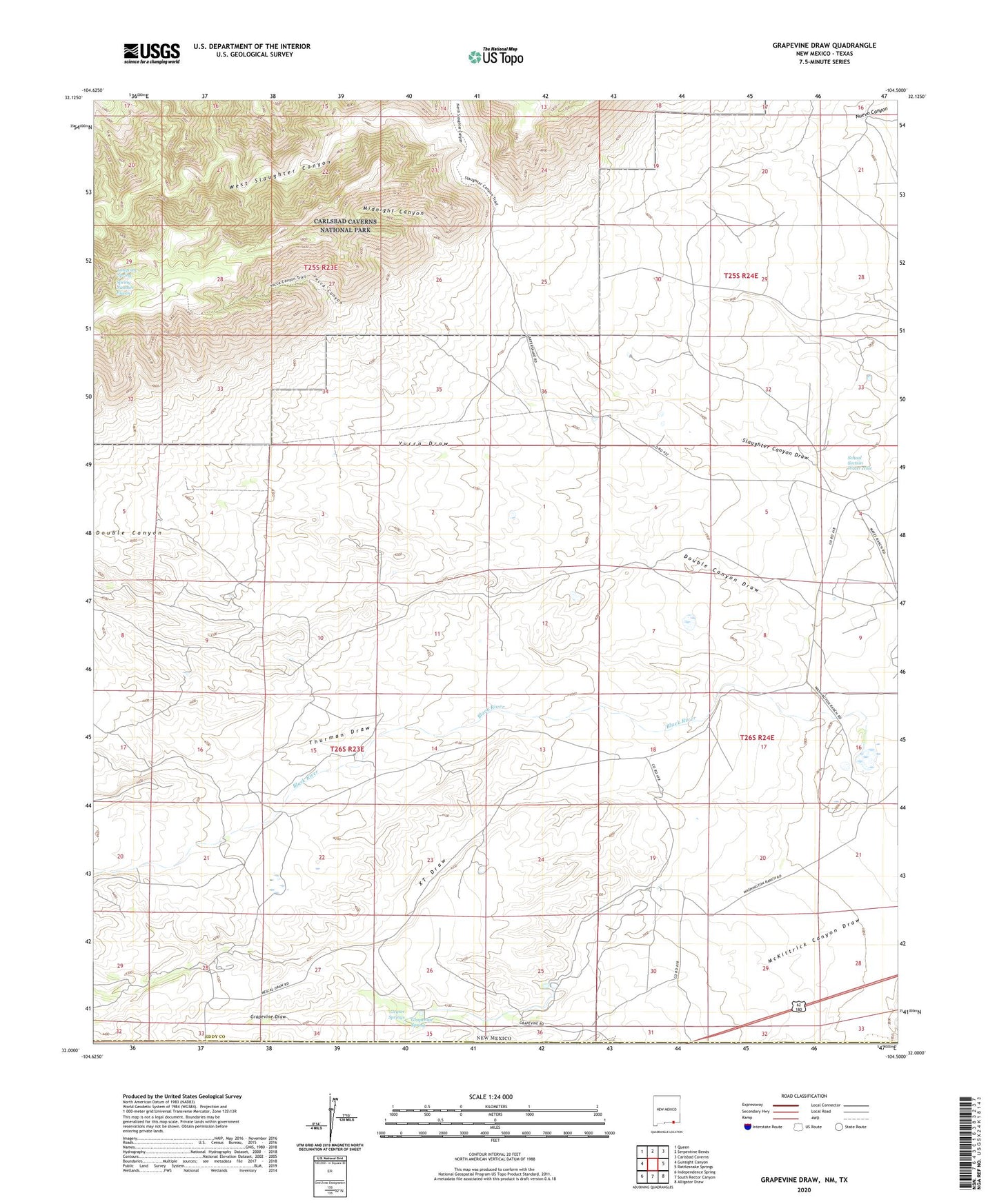 Grapevine Draw New Mexico US Topo Map Image