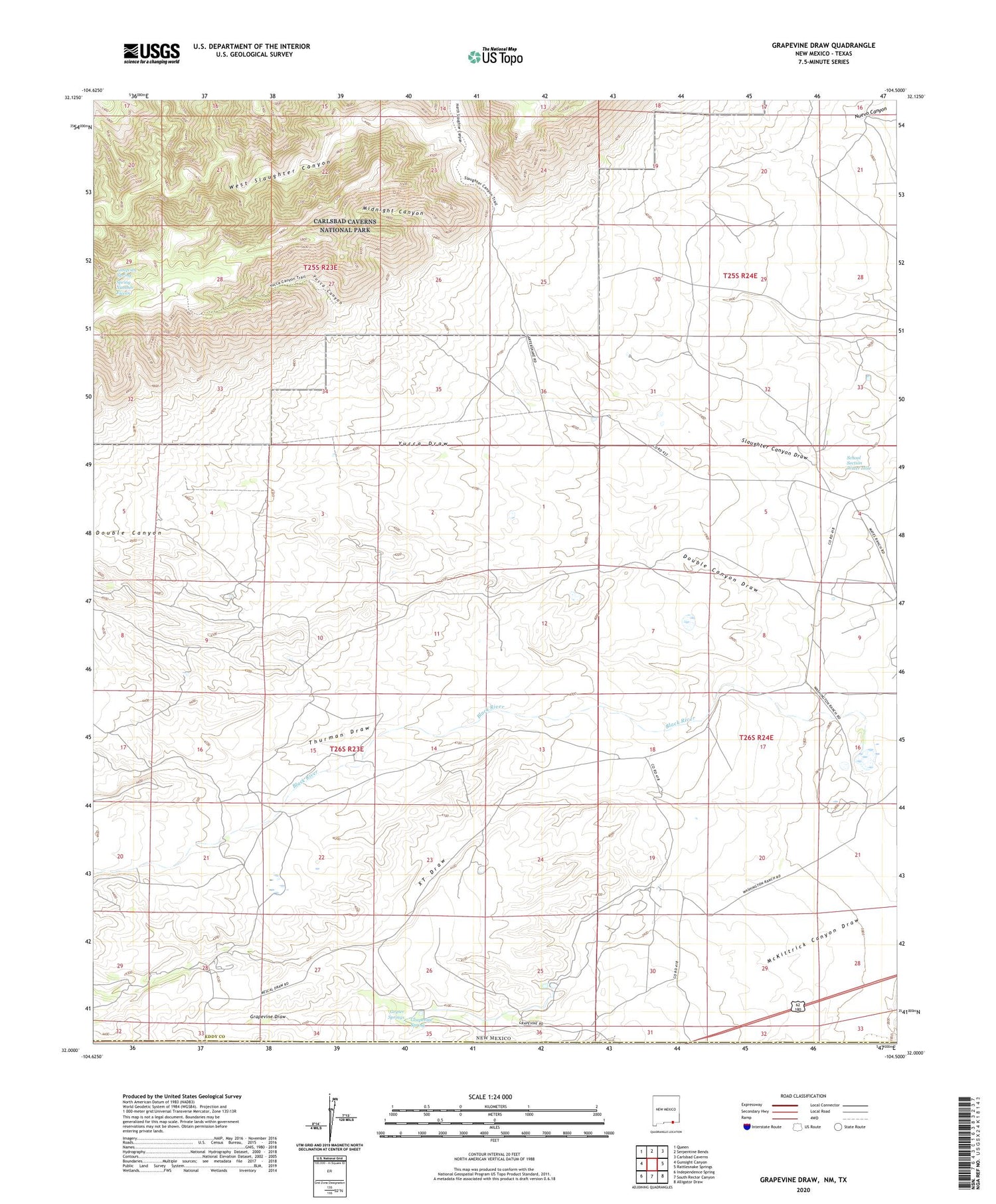 Grapevine Draw New Mexico US Topo Map Image