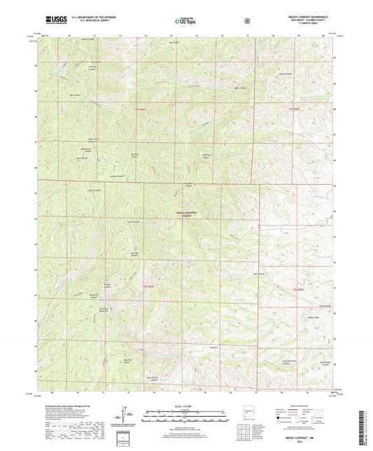 Grassy Lookout New Mexico US Topo Map Image
