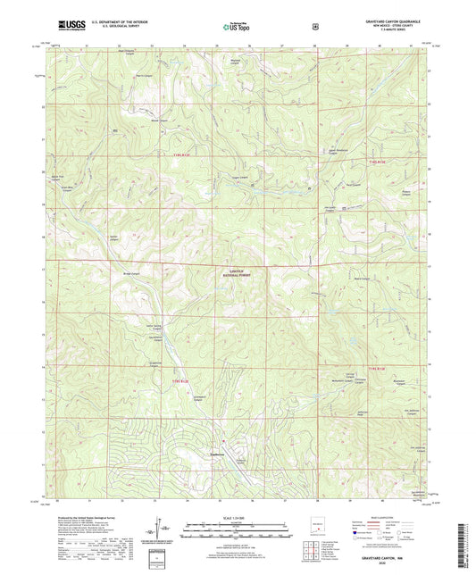 Graveyard Canyon New Mexico US Topo Map Image