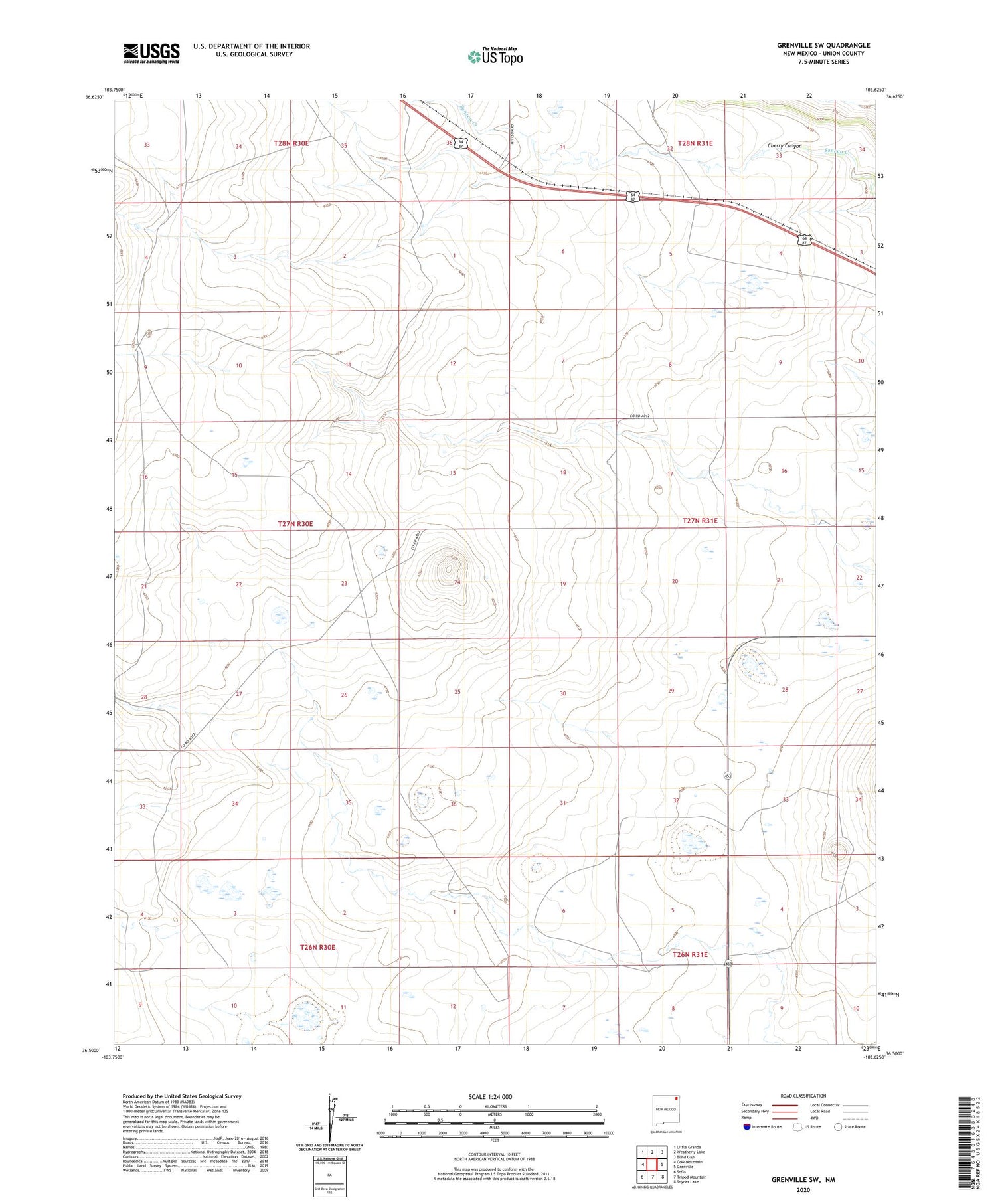 Grenville SW New Mexico US Topo Map Image