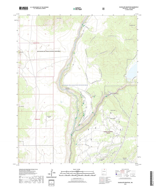 Guadalupe Mountain New Mexico US Topo Map Image