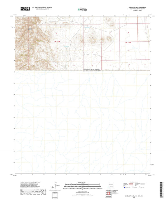 Guadalupe Pass New Mexico US Topo Map Image