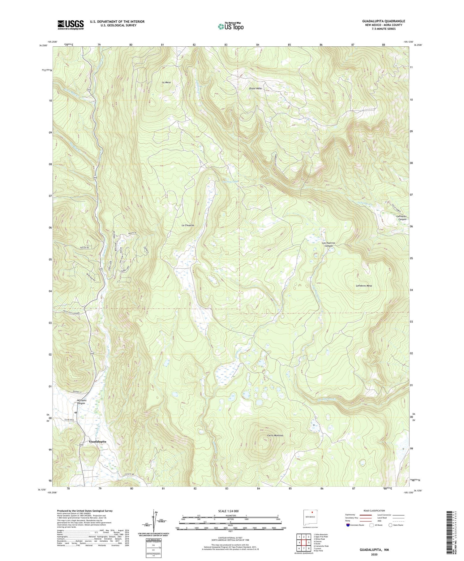 Guadalupita New Mexico US Topo Map Image