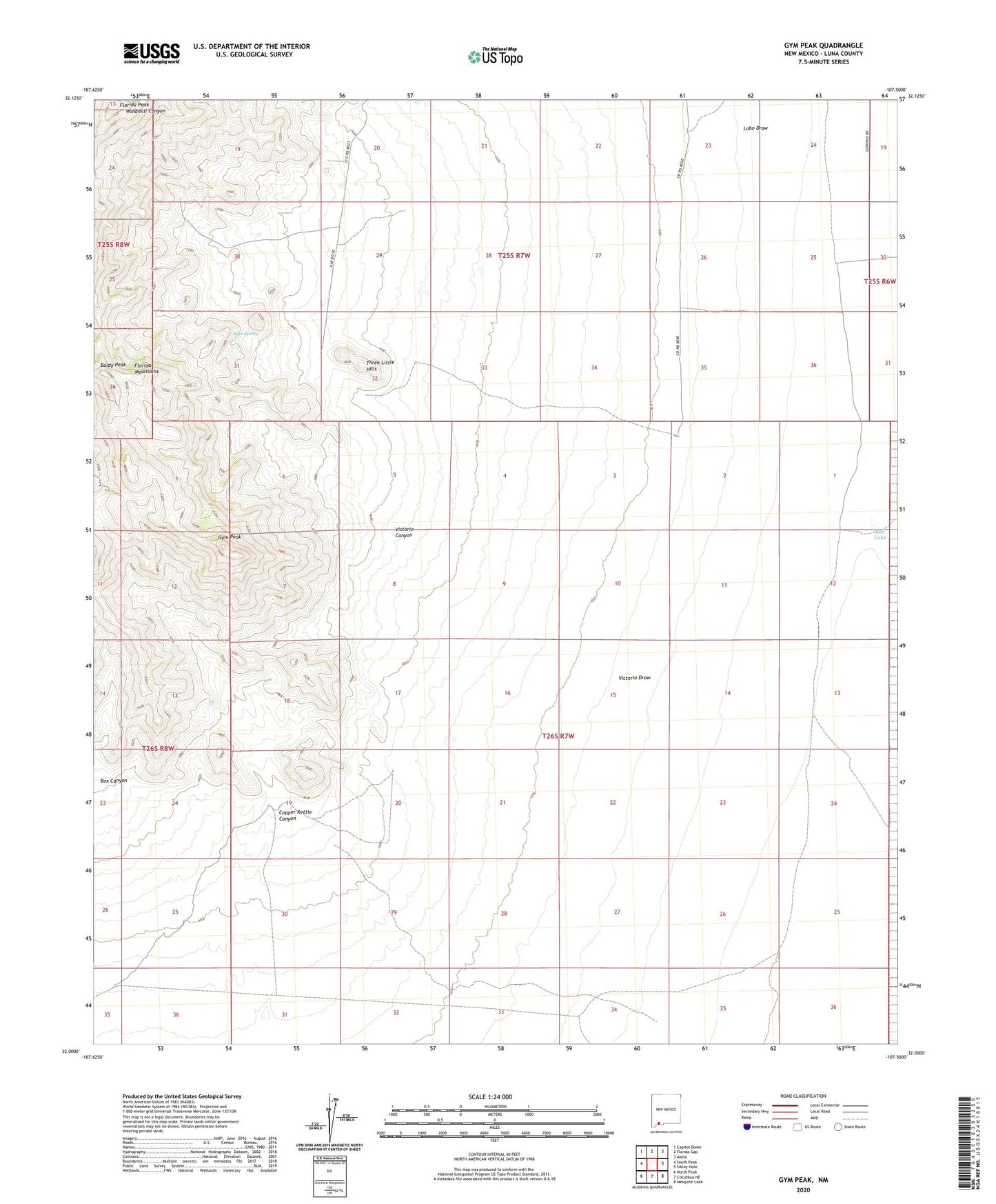 Gym Peak New Mexico US Topo Map Image