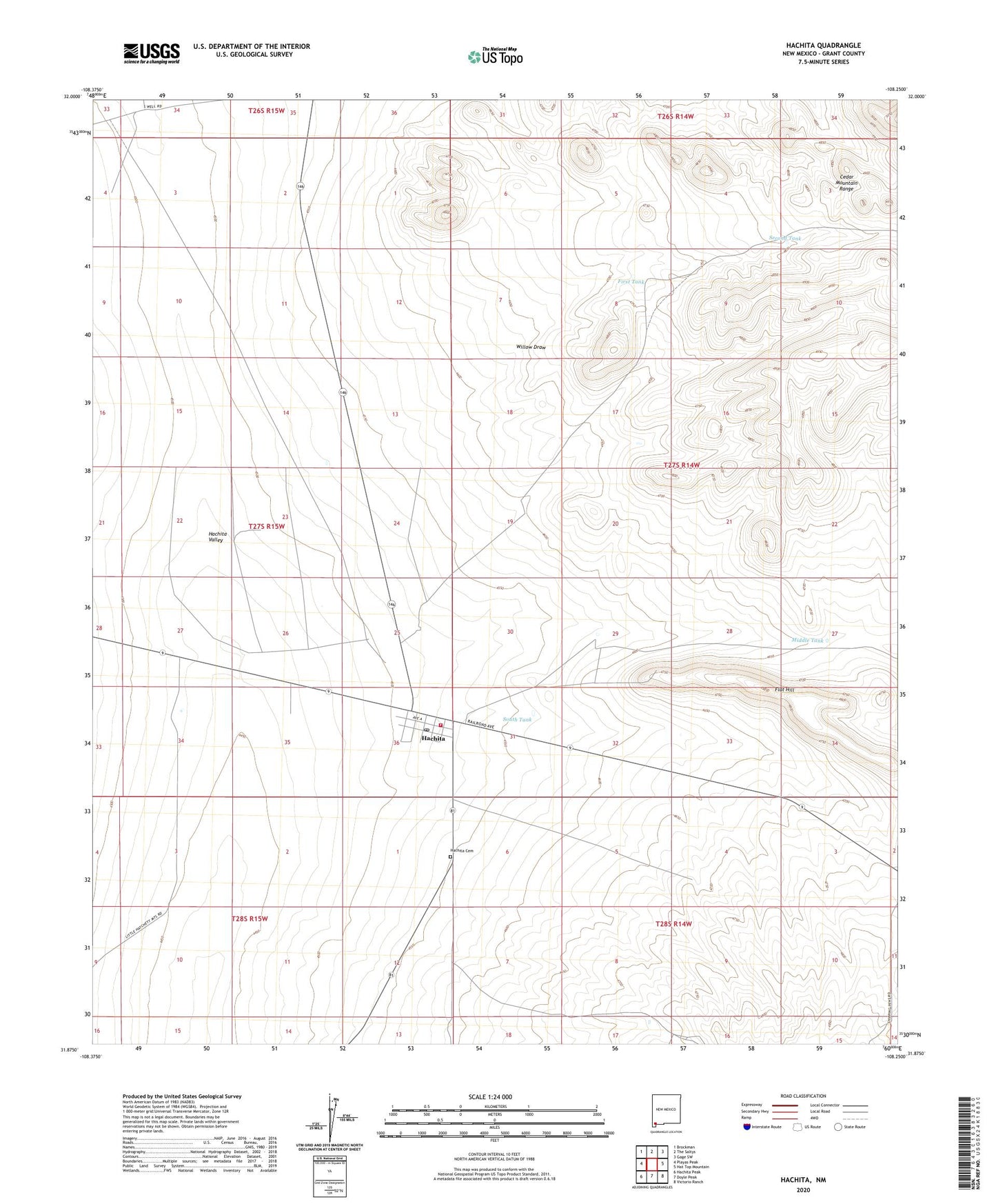 Hachita New Mexico US Topo Map Image
