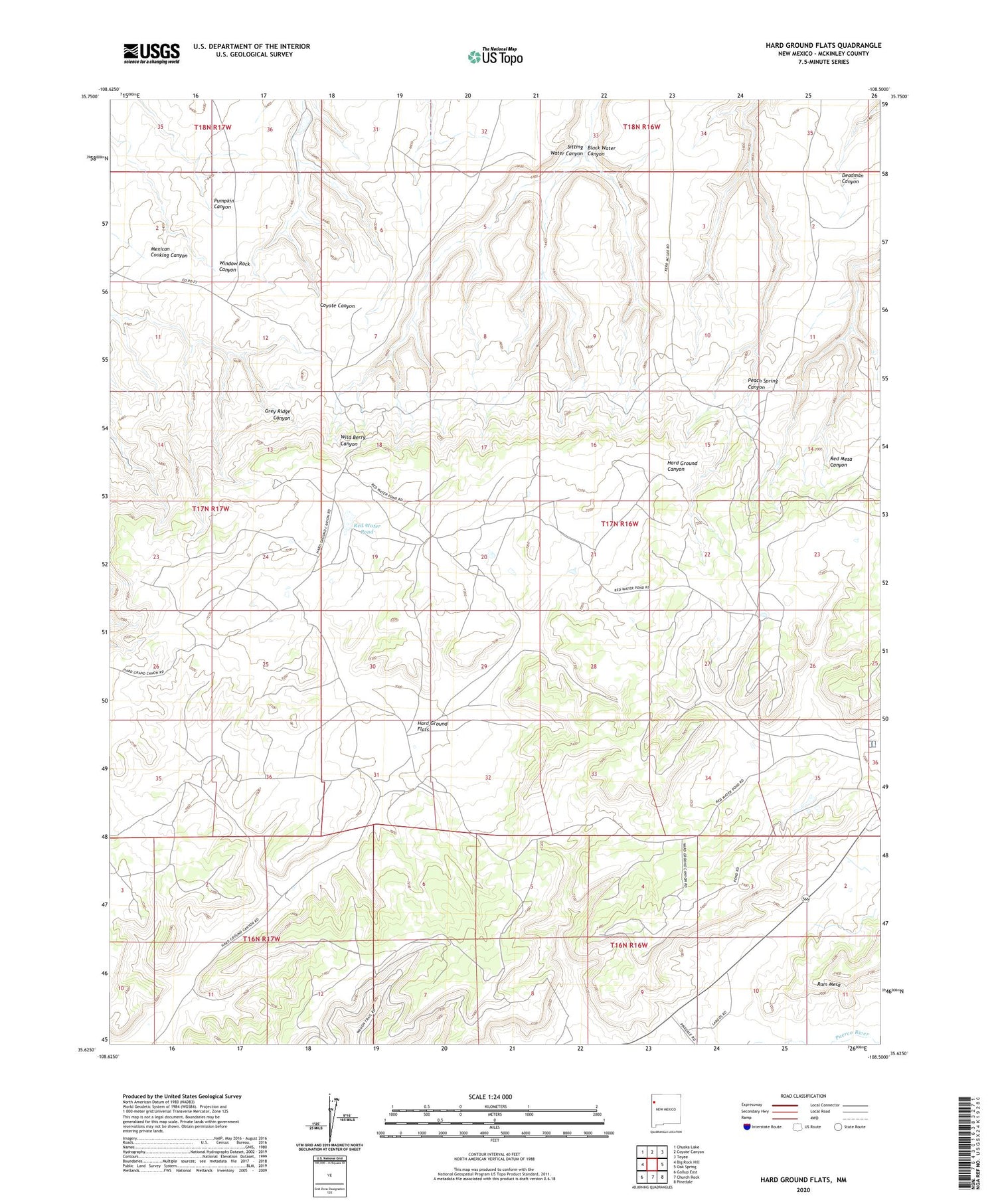Hard Ground Flats New Mexico US Topo Map Image
