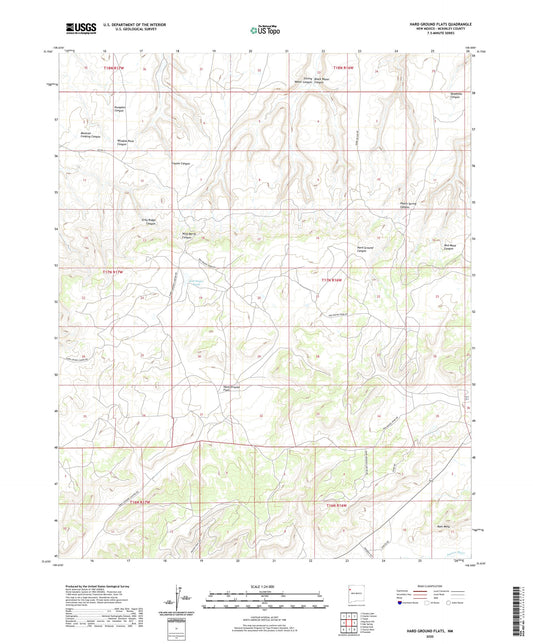 Hard Ground Flats New Mexico US Topo Map Image