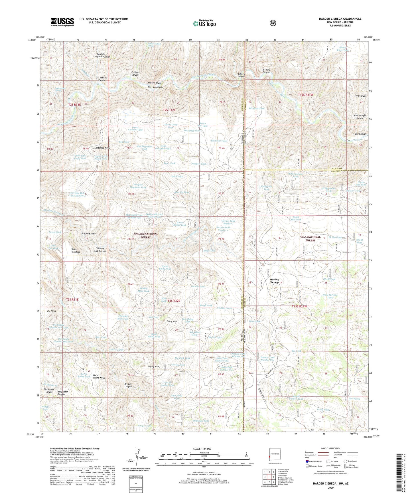 Harden Cienega New Mexico US Topo Map Image