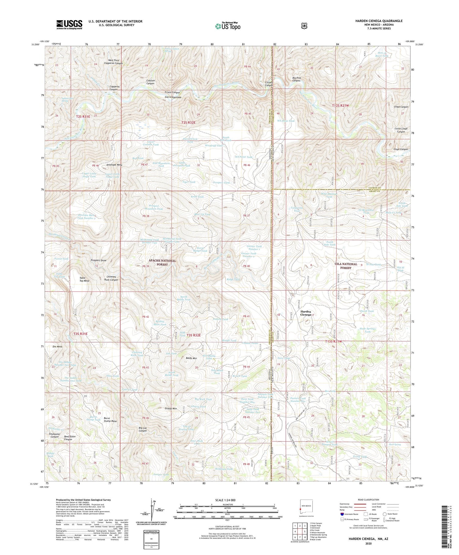 Harden Cienega New Mexico US Topo Map Image