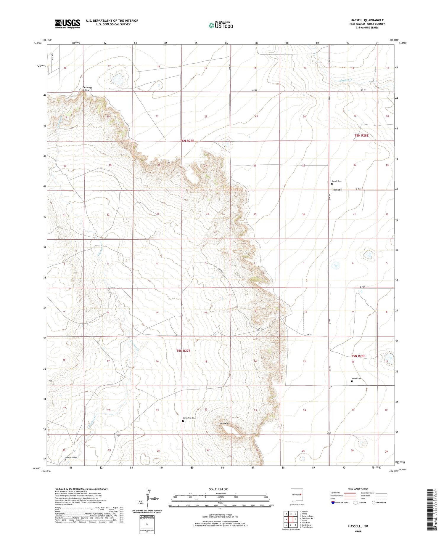Hassell New Mexico US Topo Map Image