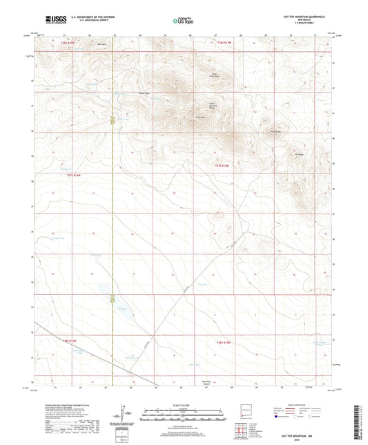 Hat Top Mountain New Mexico US Topo Map Image