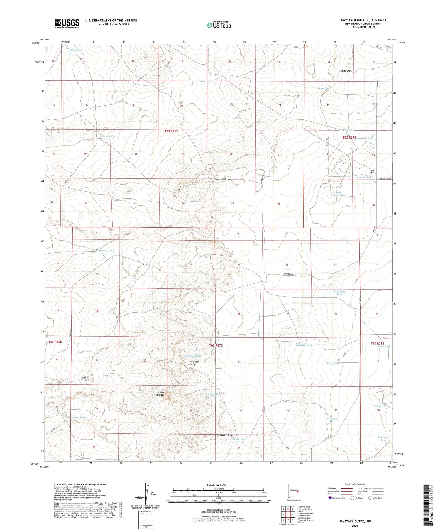 Haystack Butte New Mexico US Topo Map Image