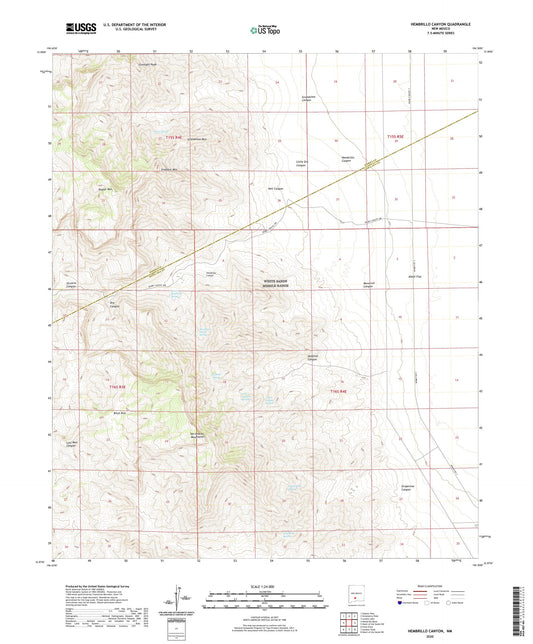 Hembrillo Canyon New Mexico US Topo Map Image