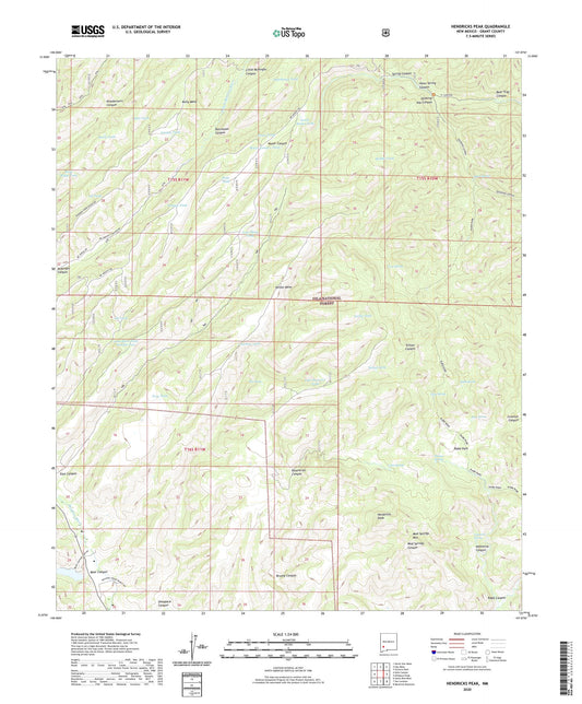 Hendricks Peak New Mexico US Topo Map Image