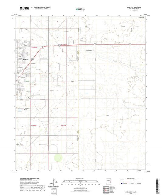Hobbs East New Mexico US Topo Map Image