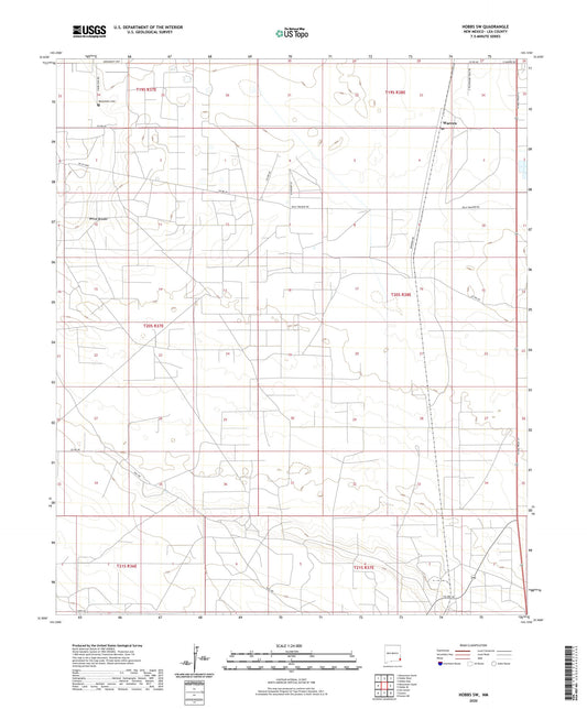 Hobbs SW New Mexico US Topo Map Image