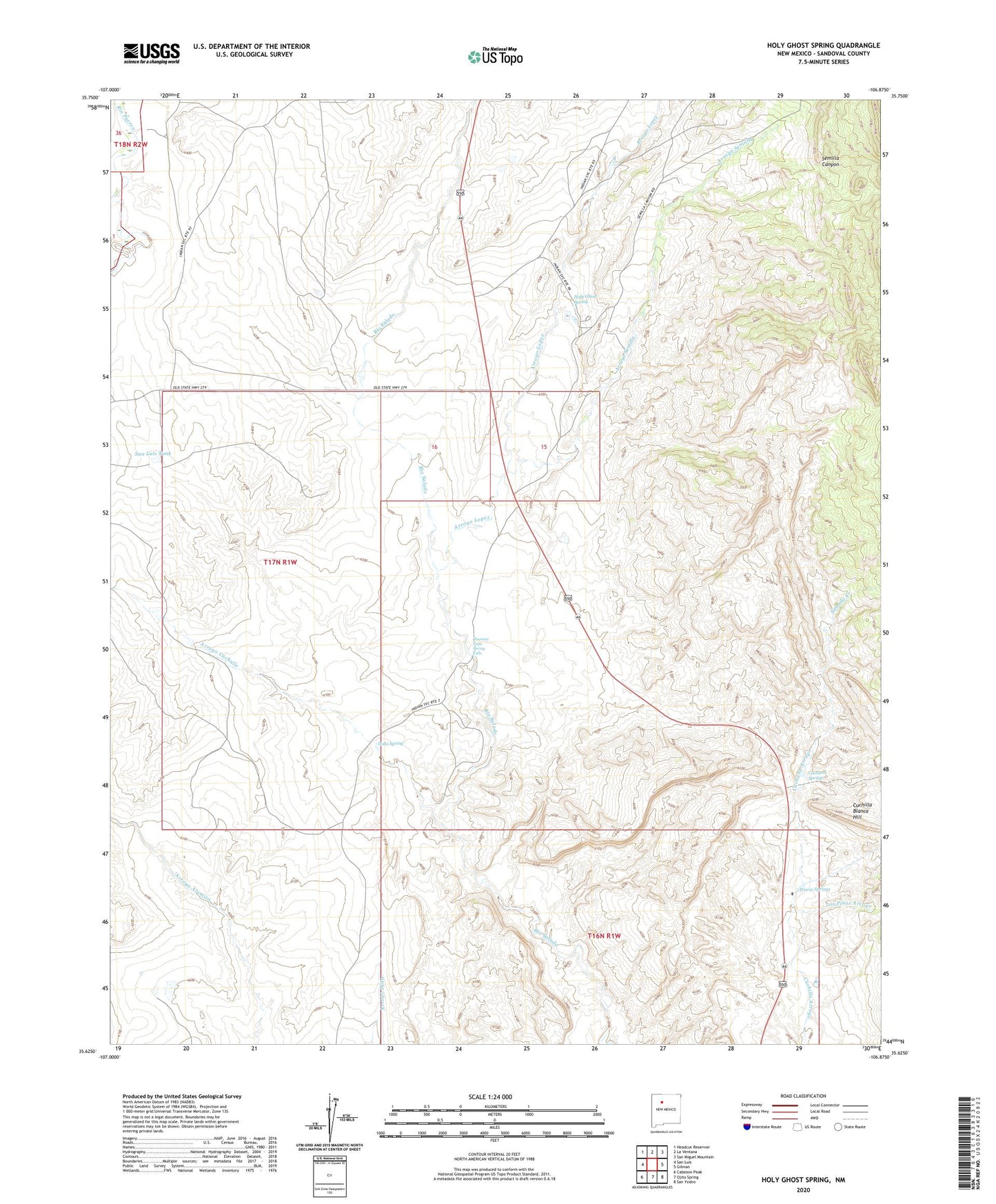 Holy Ghost Spring New Mexico US Topo Map Image