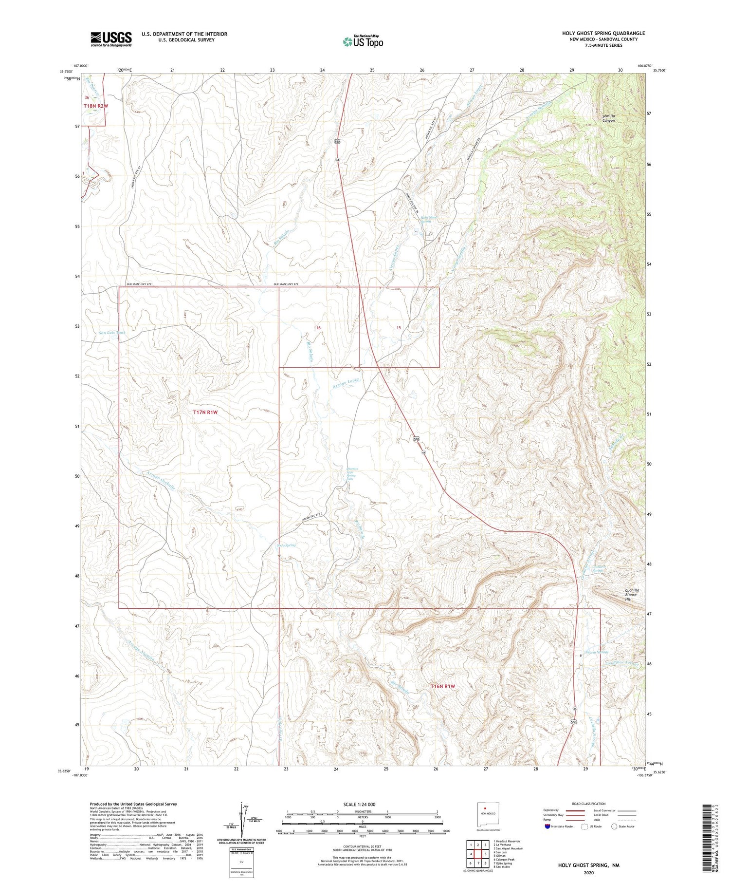 Holy Ghost Spring New Mexico US Topo Map Image
