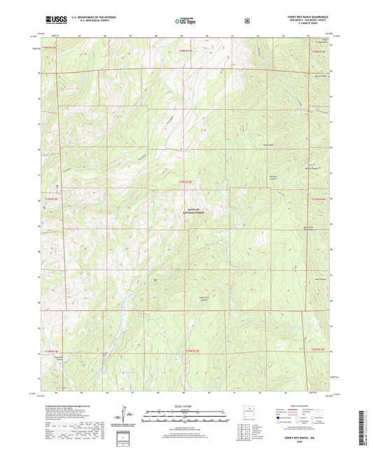 Honey Boy Ranch New Mexico US Topo Map Image