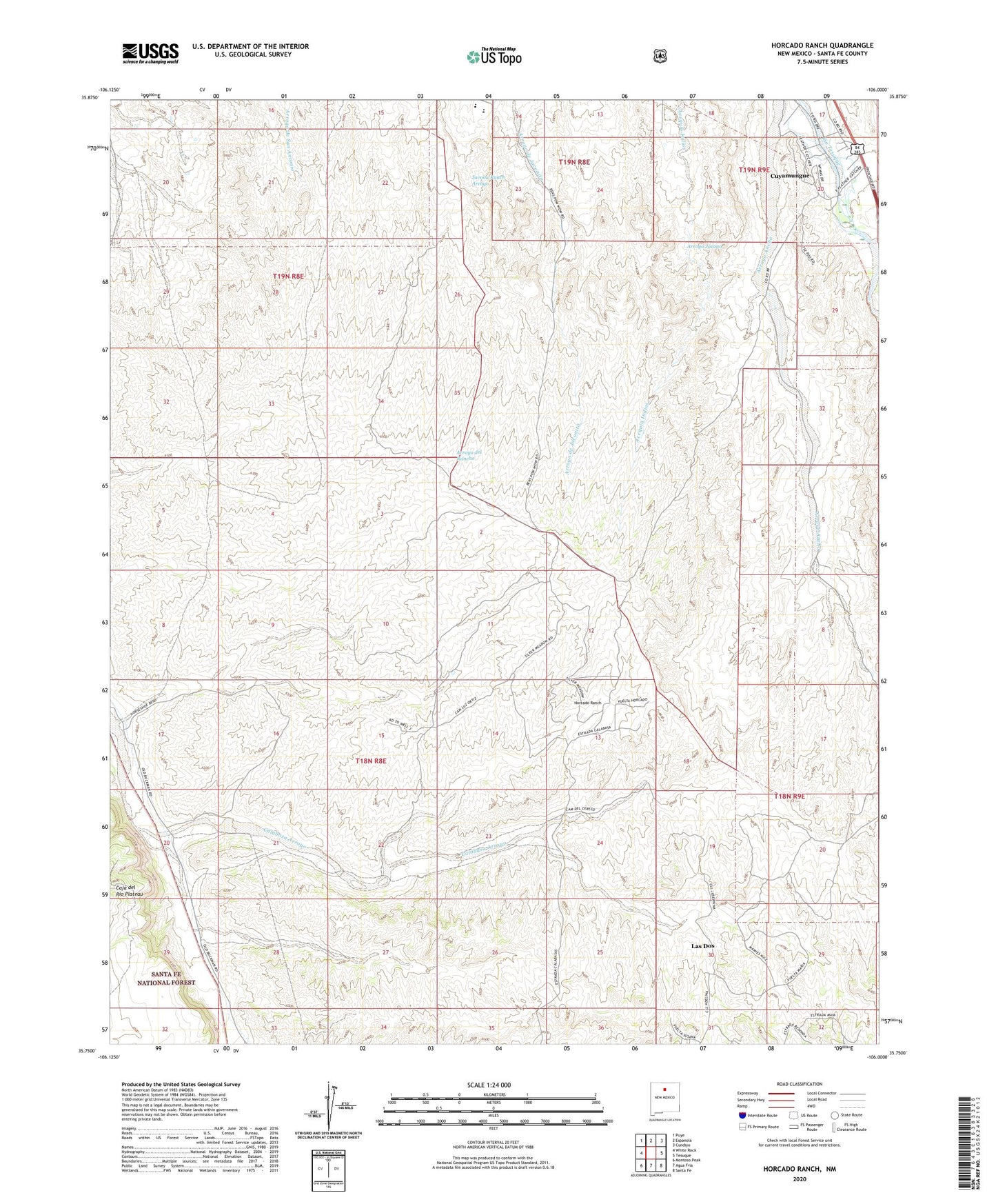 Horcado Ranch New Mexico US Topo Map Image
