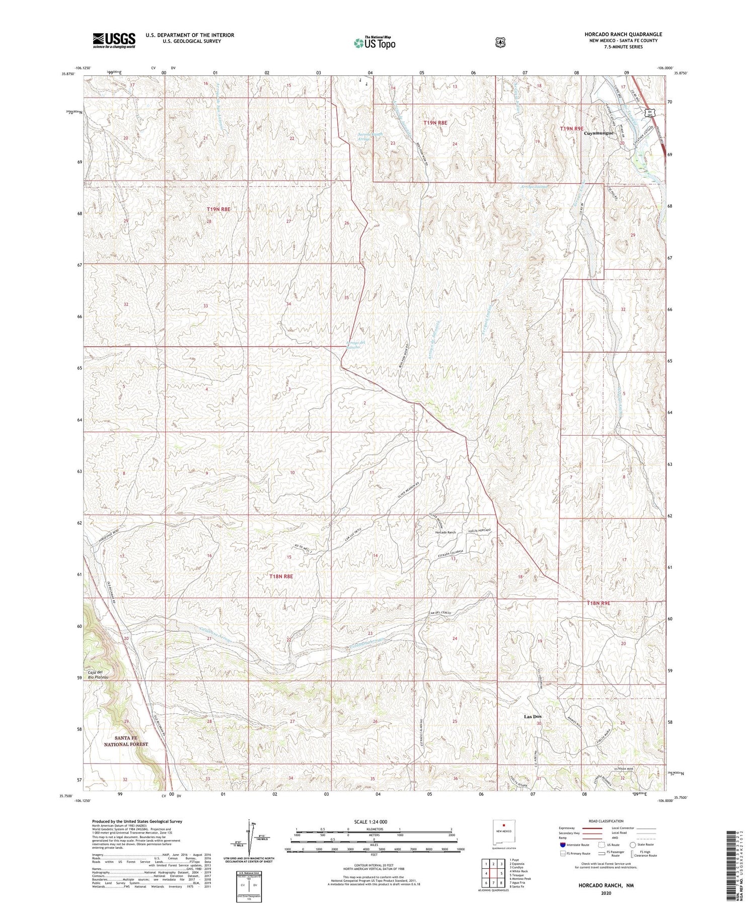 Horcado Ranch New Mexico US Topo Map Image