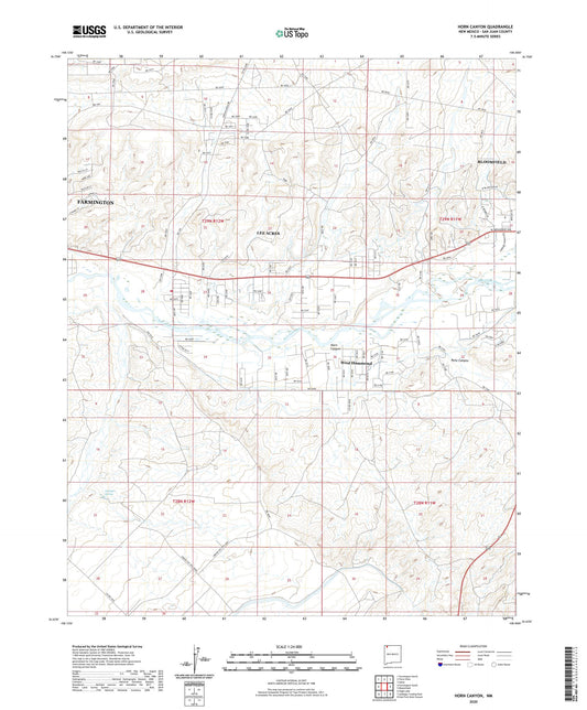 Horn Canyon New Mexico US Topo Map Image
