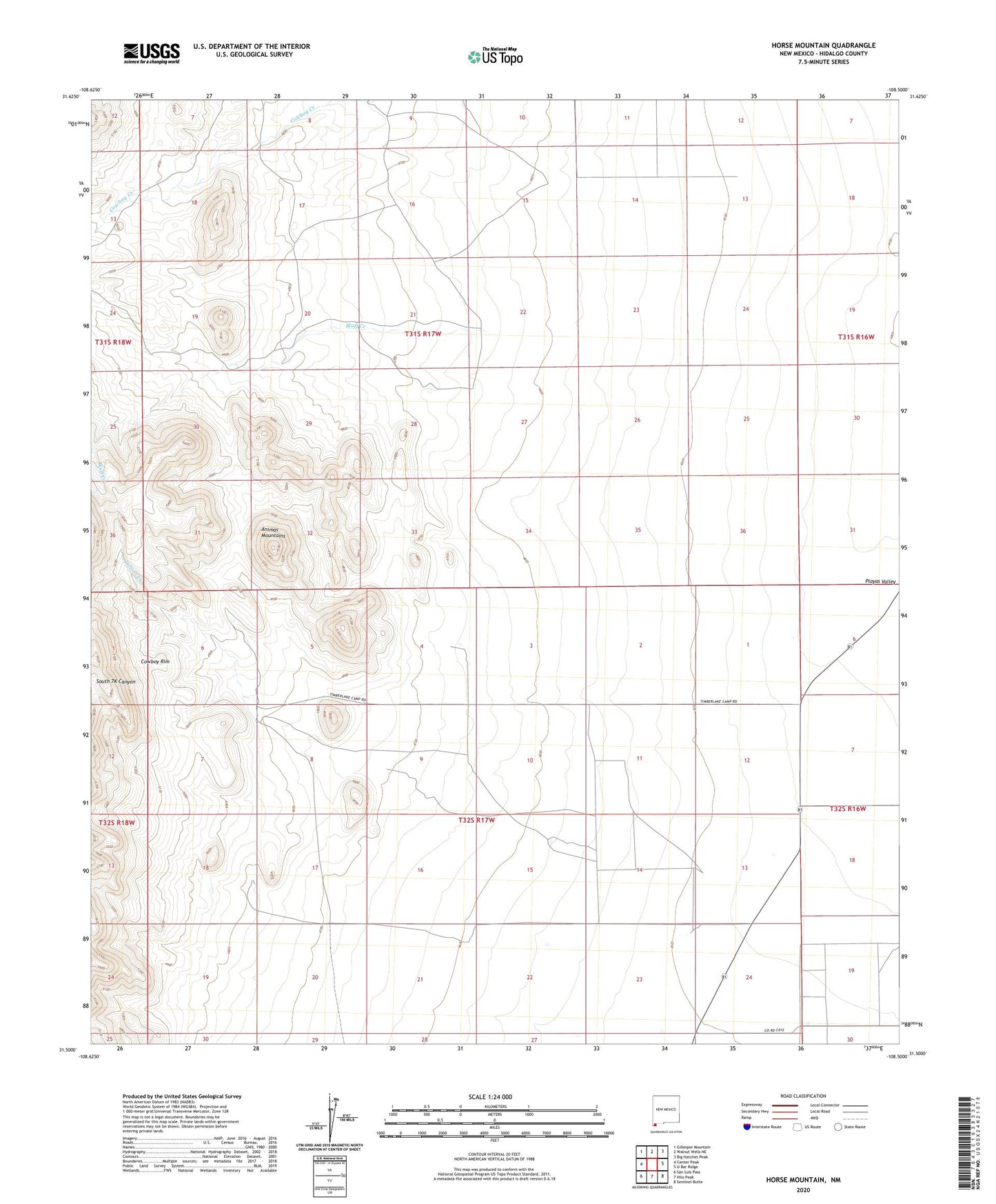 Horse Mountain New Mexico US Topo Map Image