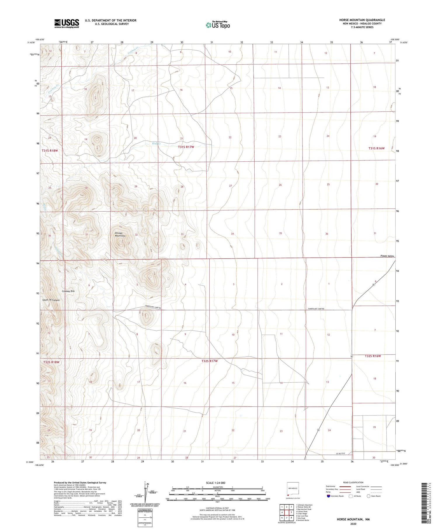 Horse Mountain New Mexico US Topo Map Image
