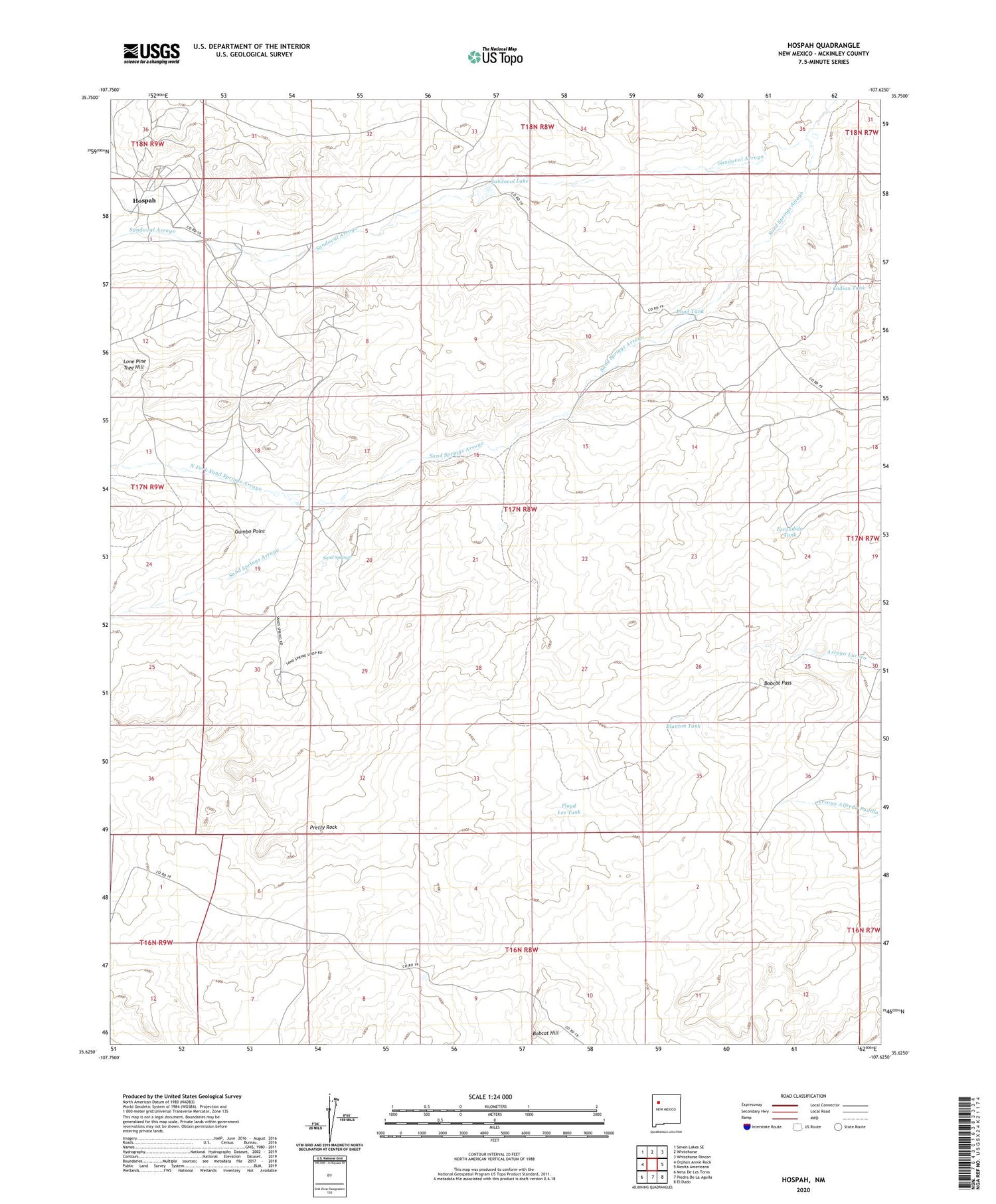 Hospah New Mexico US Topo Map Image