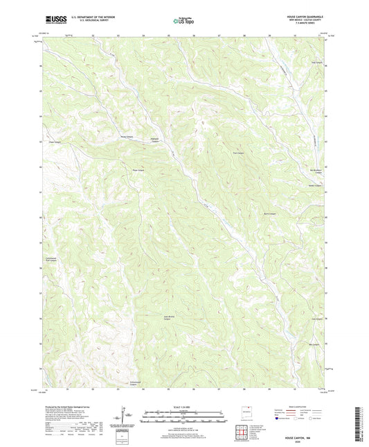House Canyon New Mexico US Topo Map Image
