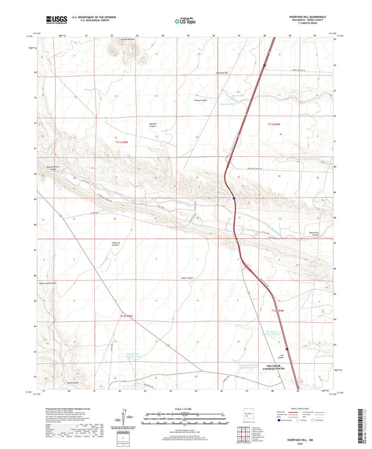 Huerfano Hill New Mexico US Topo Map Image