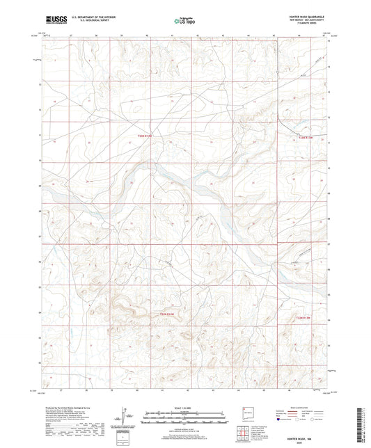 Hunter Wash New Mexico US Topo Map Image