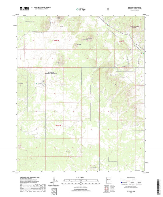 Ice Caves New Mexico US Topo Map Image