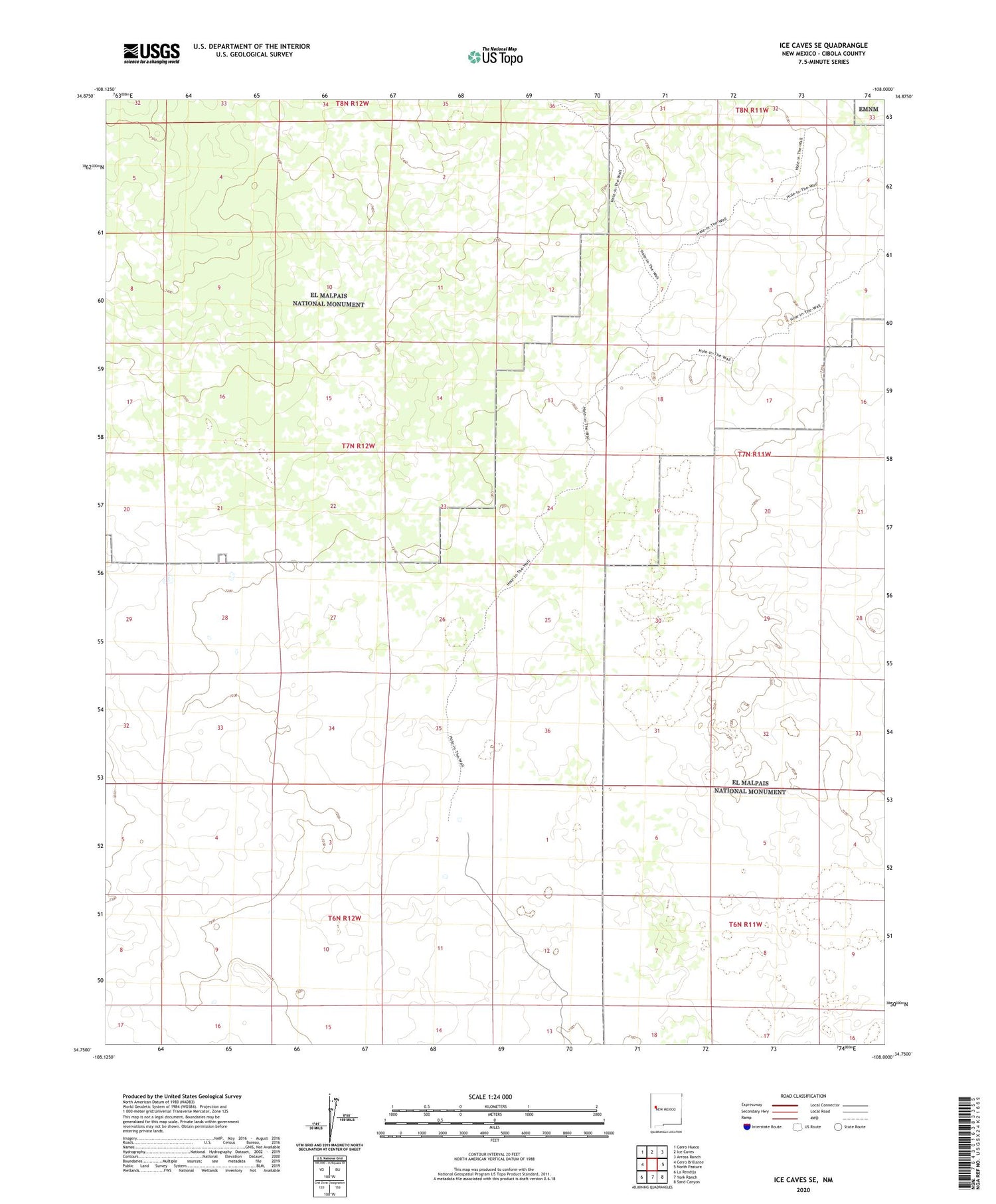 Ice Caves SE New Mexico US Topo Map Image