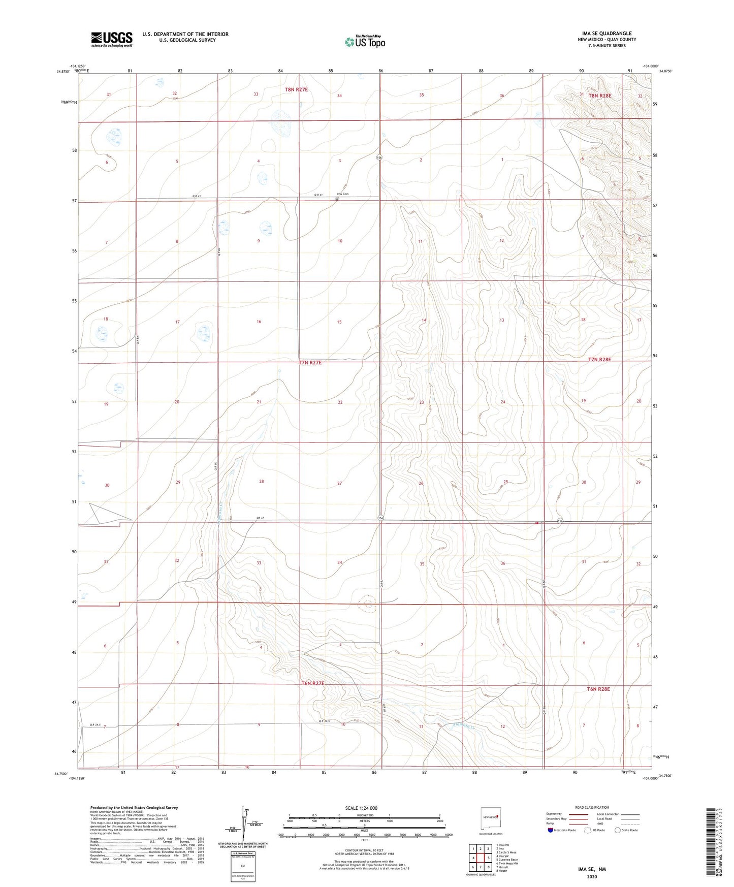 Ima SE New Mexico US Topo Map Image