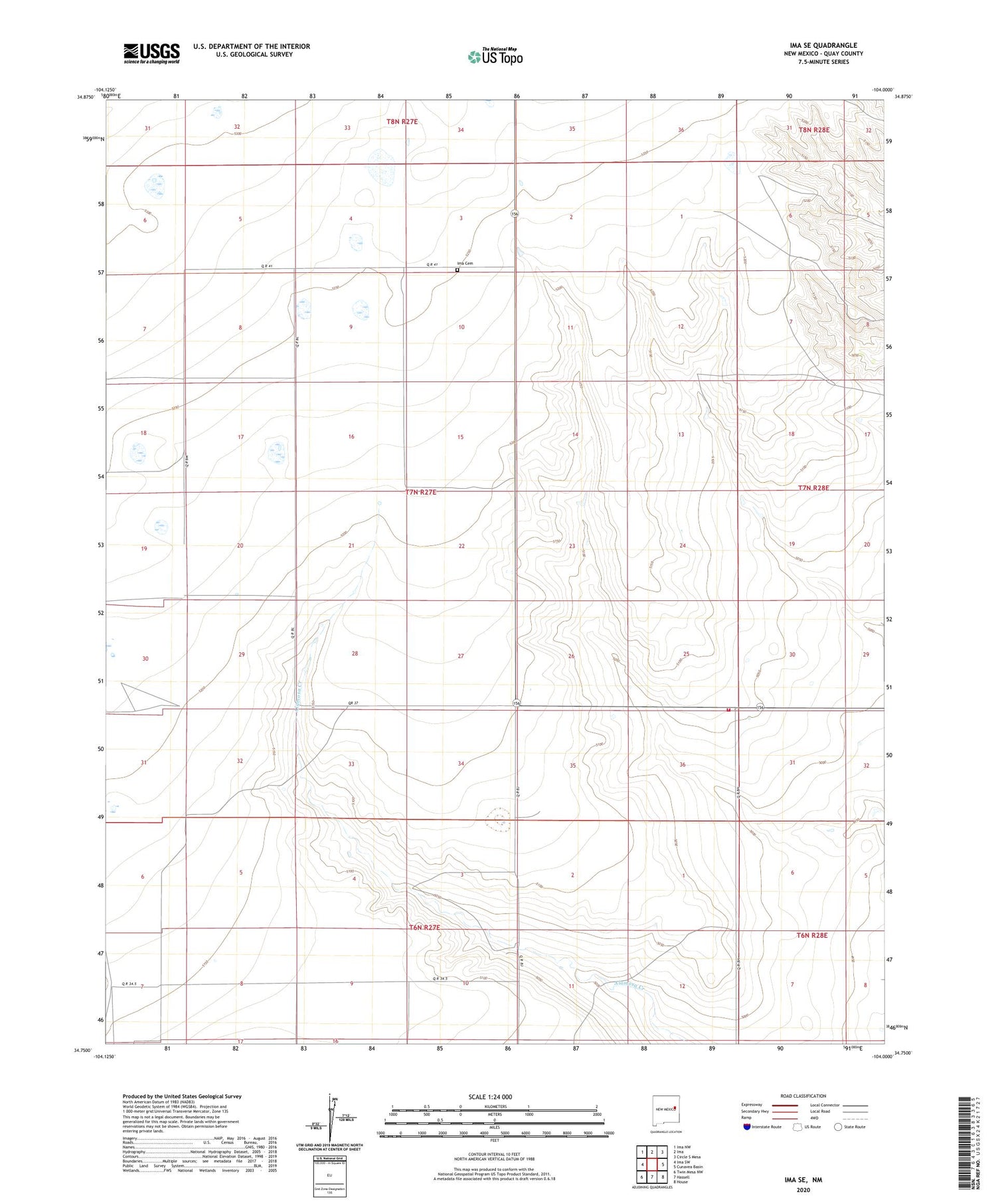 Ima SE New Mexico US Topo Map Image