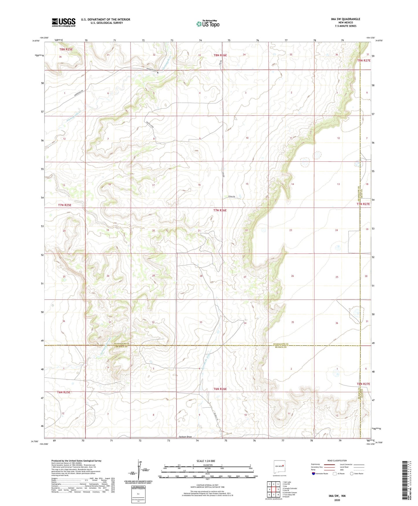 Ima SW New Mexico US Topo Map Image