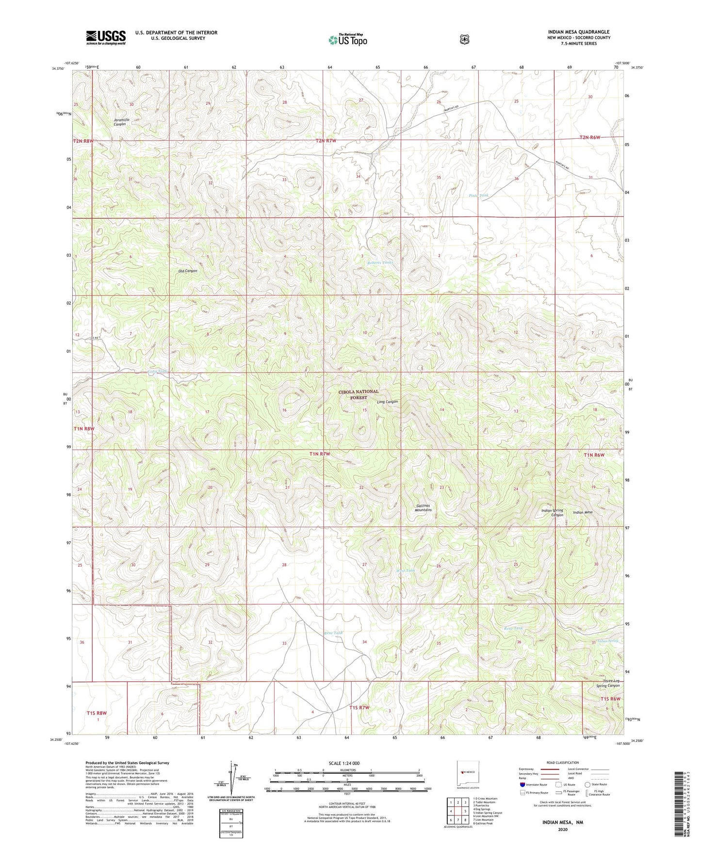 Indian Mesa New Mexico US Topo Map Image
