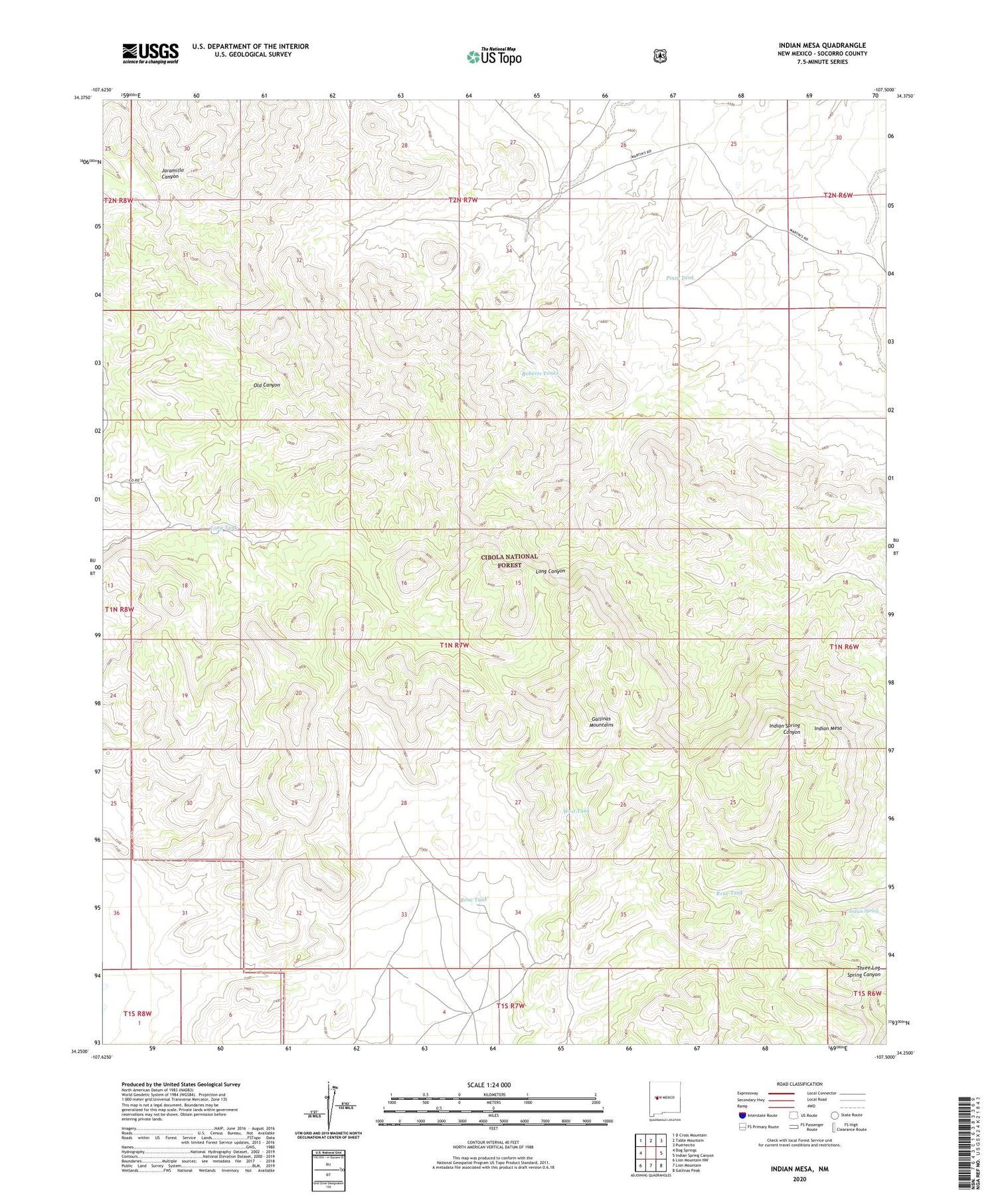 Indian Mesa New Mexico US Topo Map Image