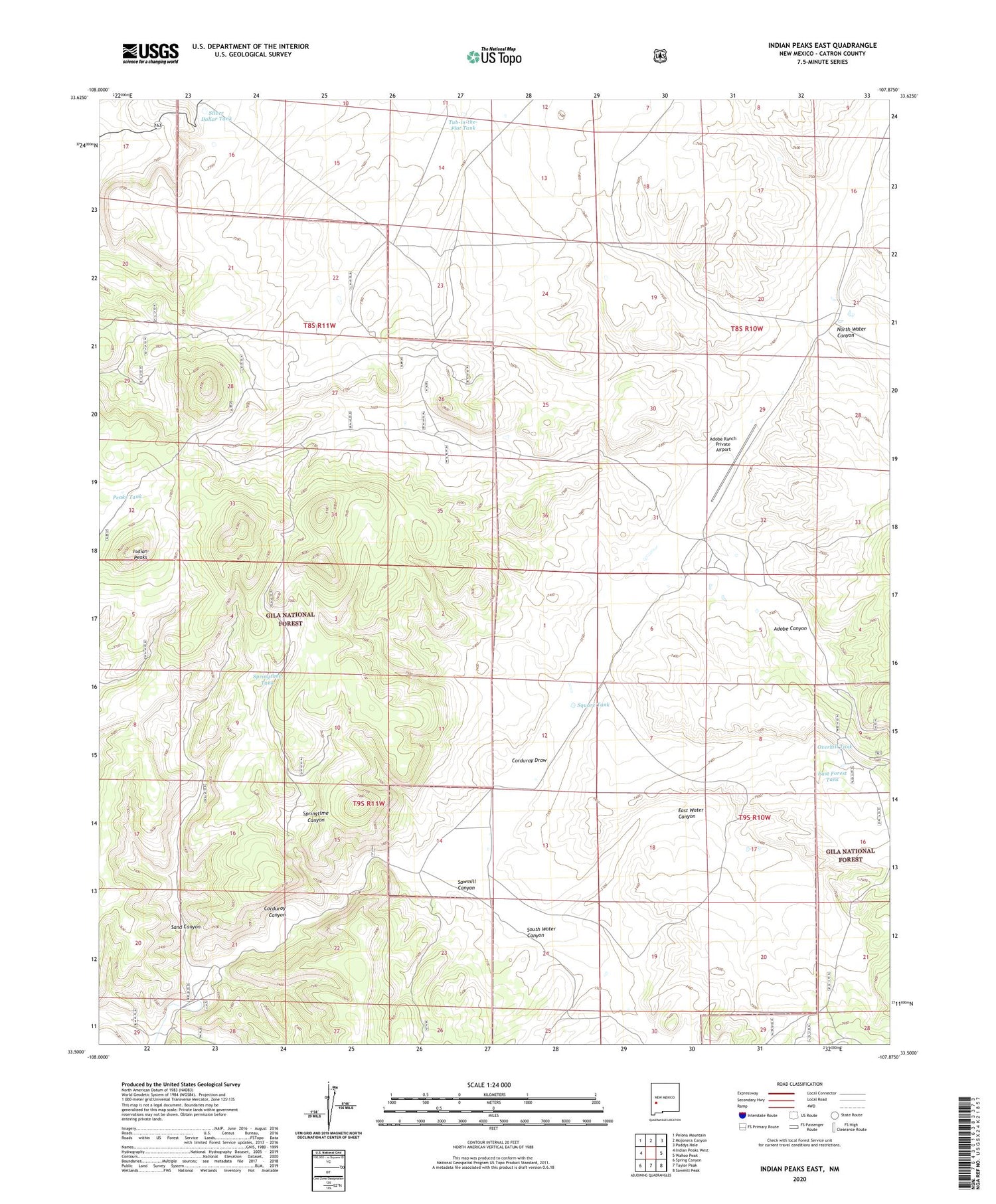 Indian Peaks East New Mexico US Topo Map Image
